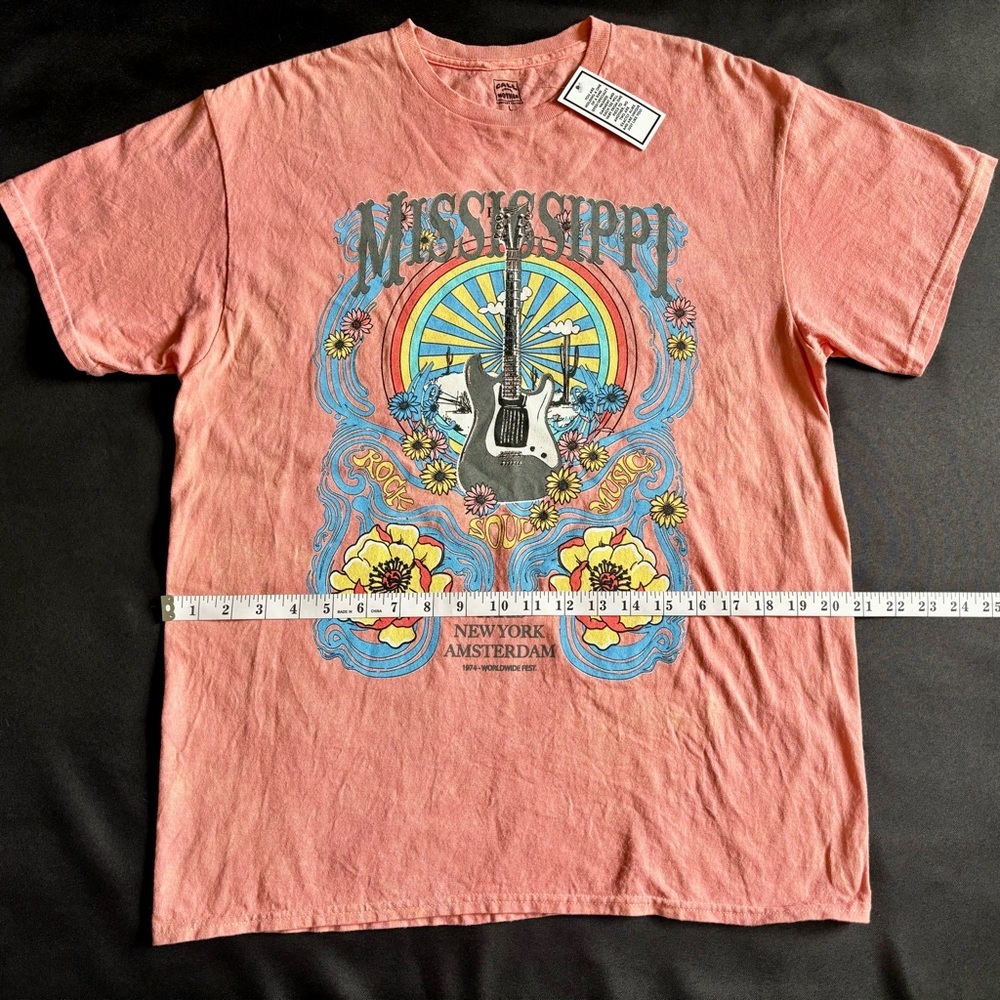 Call Your Mother Graphic T-Shirt Mississippi Men’s Size Large Music Pink - Picture 3 of 6